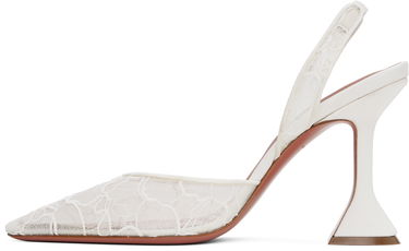 Tenisky a topánky Amina Muaddi Amina Muaddi Holli Lace Slingback Heels Biela | HOLLI LACE SLING LACE, 2