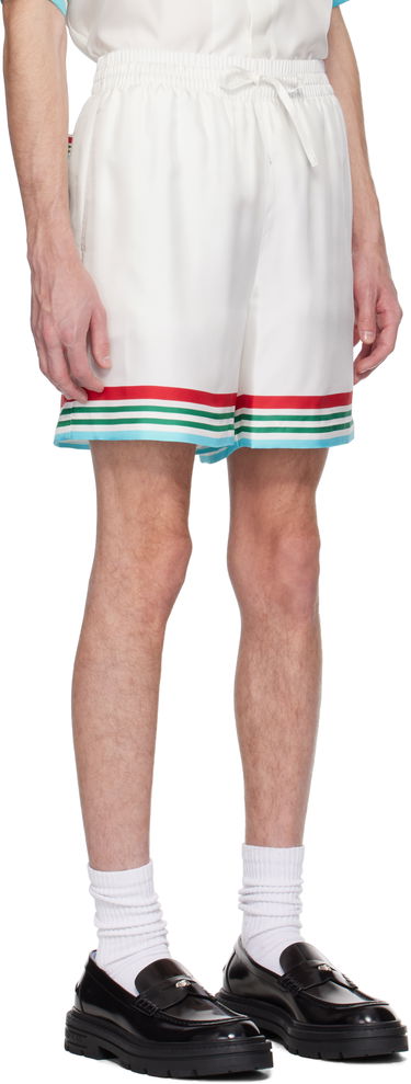 Šortky Casablanca Casablanca 'Casa Way' World Series Silk Shorts Biela | MS25-TR-012-04, 1