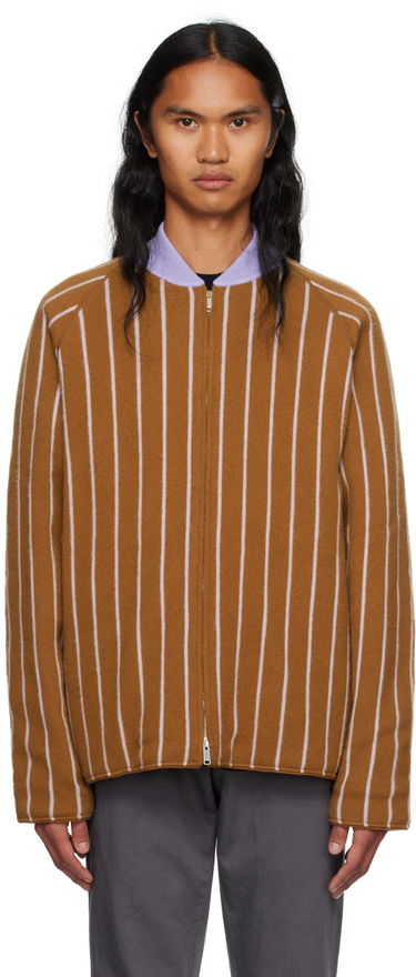 Bomber bunda ZEGNA The Elder Statesman x ZEGNA Striped Bomber Jacket Hnedá | TCK6GA6-BSL, 0