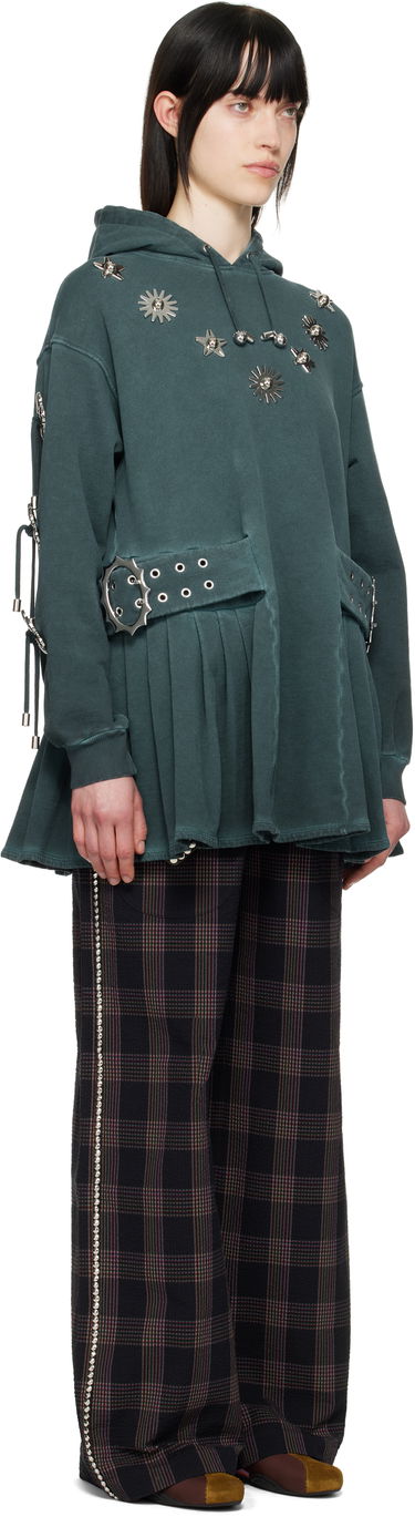 Mikina Chopova Lowena Chopova Lowena Dallas Embellished Hoodie Minidress Zelené | 1297, 1