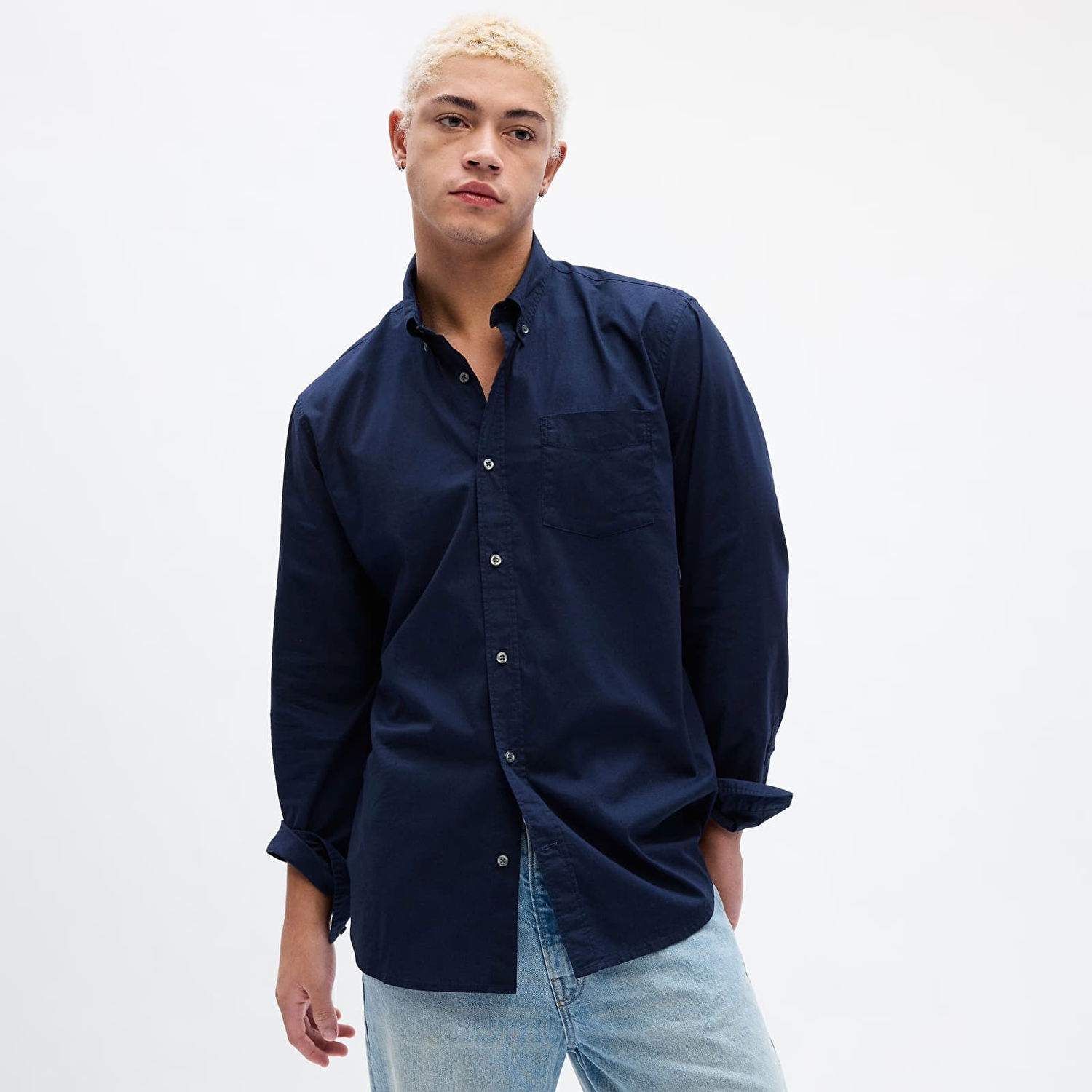 Košeľa GAP Standard Stretch Poplin Shirt Tapestry Navy Navy | 750552-08, 0