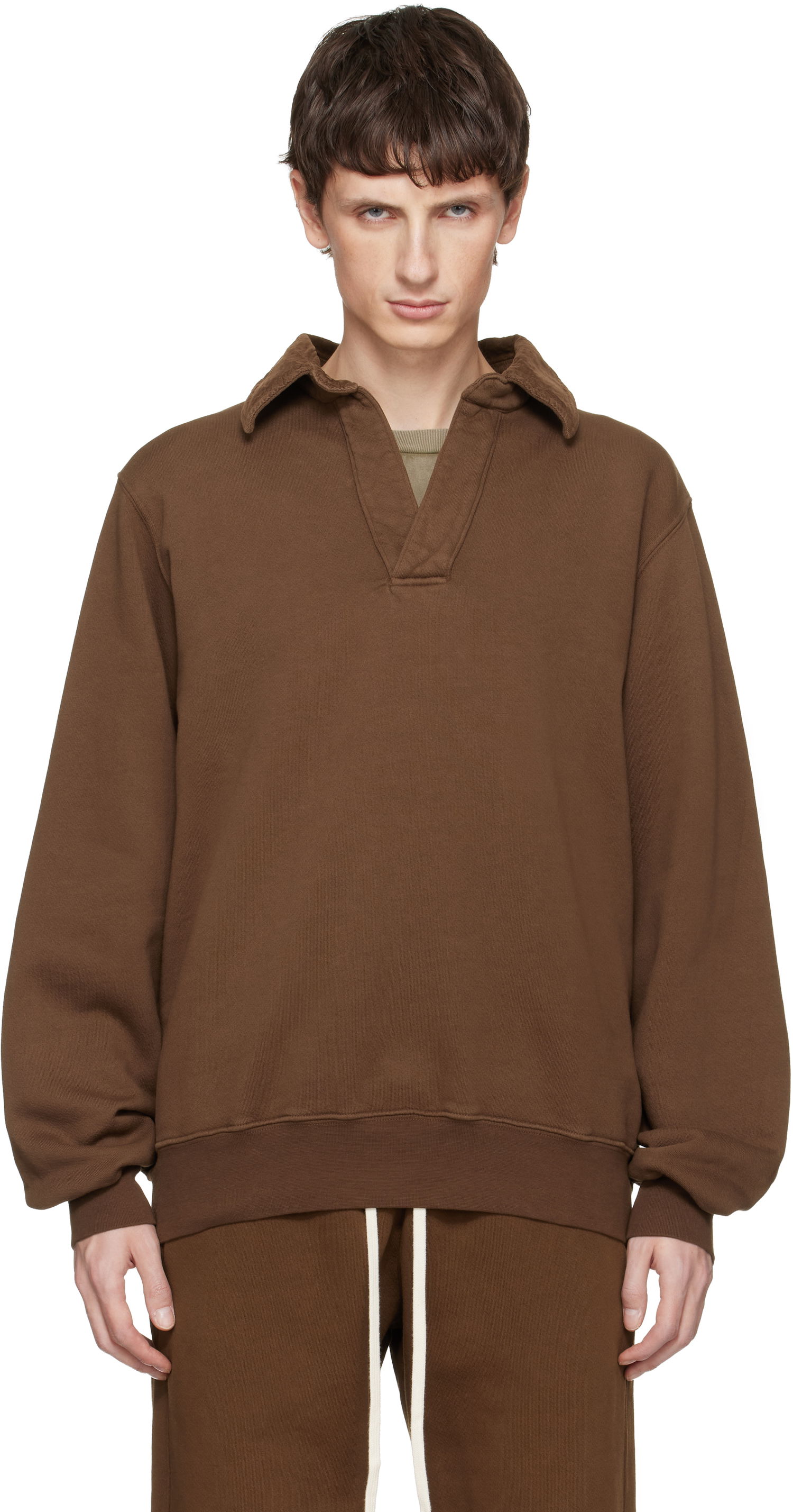 Polo tričko LES TIEN Heavyweight Moto Back Polo Hnedá | CF-1145, 0