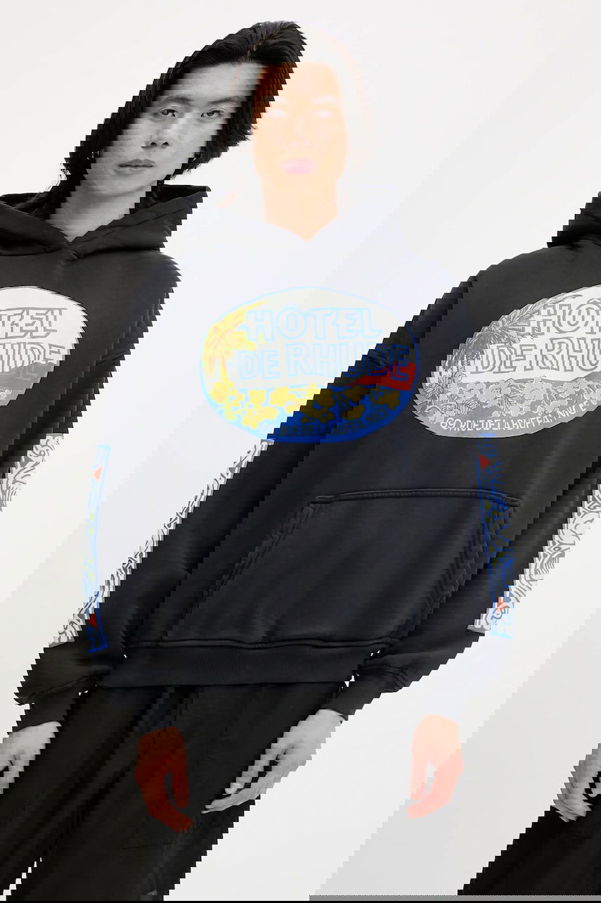 Mikina Rhude RHUDE Hotel Print Hoodie Čierna | RHSS25HO01012, 0