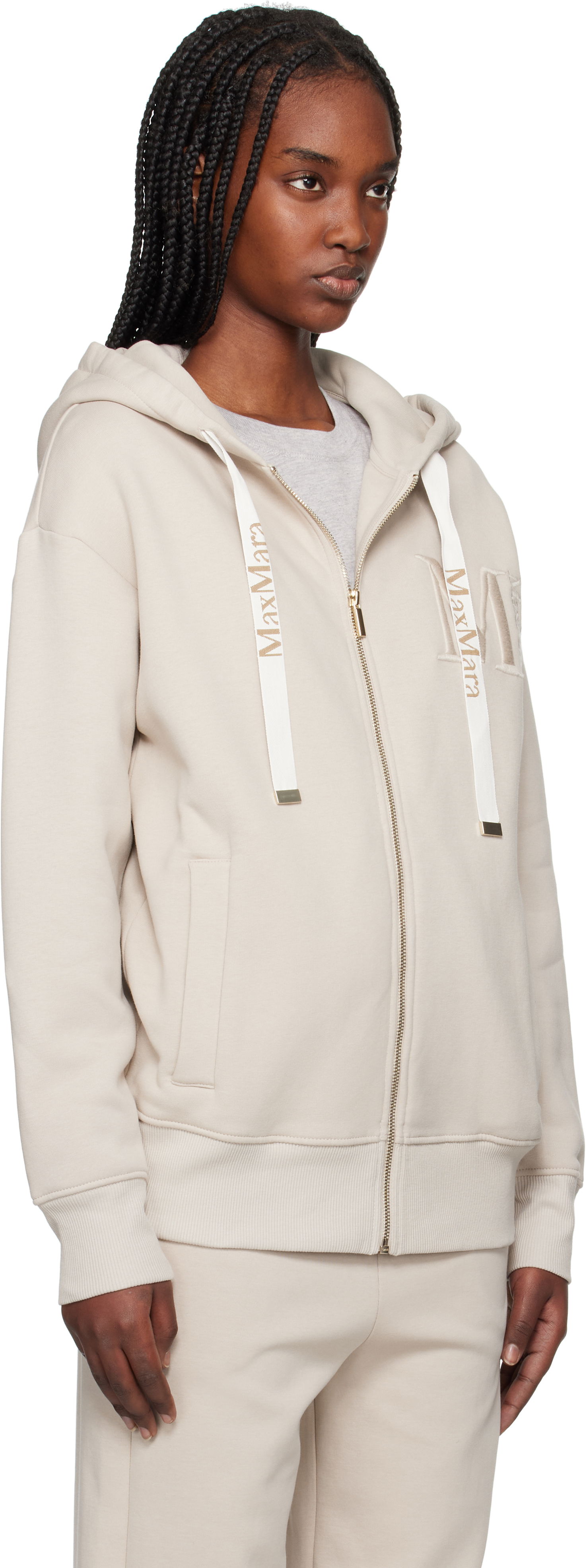 Mikina Max Mara Max Mara Pecos Zip-Up Hoodie Béžová | 2519921031600, 1