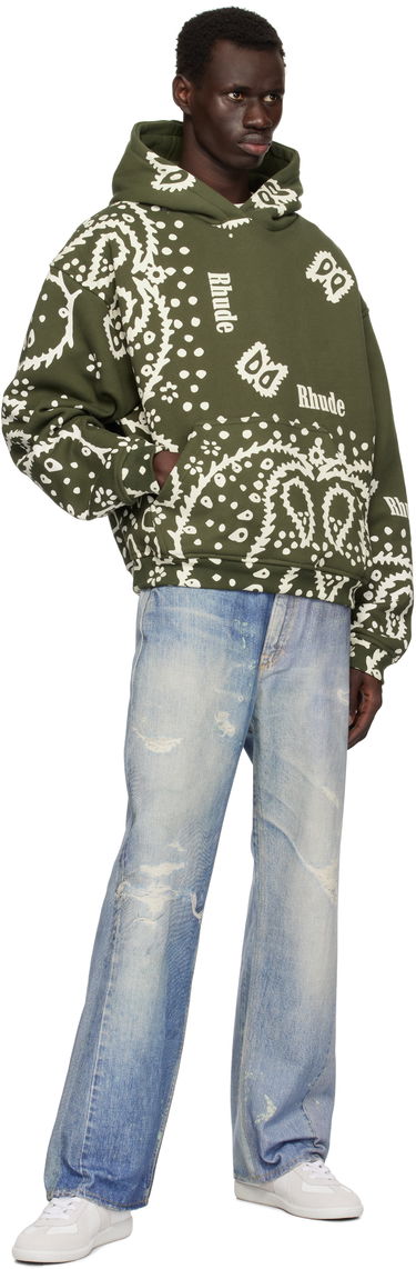 Mikina Rhude Rhude Bandana Print Hoodie Zelené | RHPS25HO10012, 3