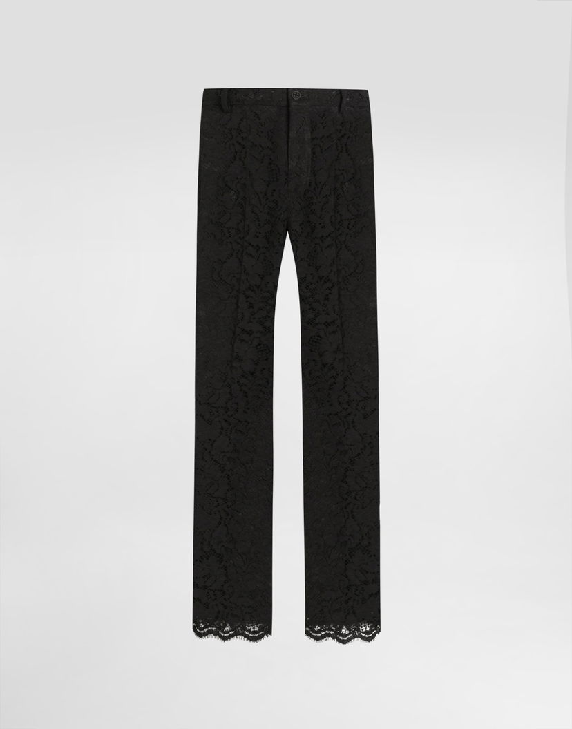 Nohavice Dolce & Gabbana Dolce & Gabbana Cordonetto Lace Trousers Čierna | GP07CTHLM5EN0000