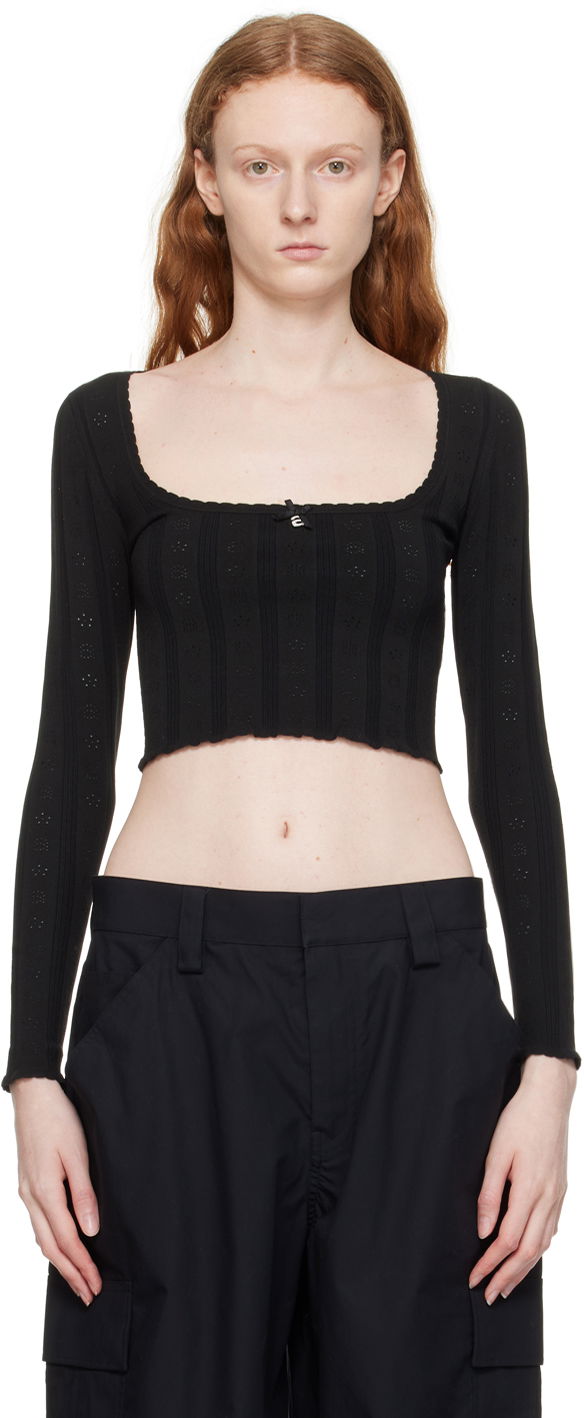 Alexander Wang.t Hardware Long Sleeve Cropped Top