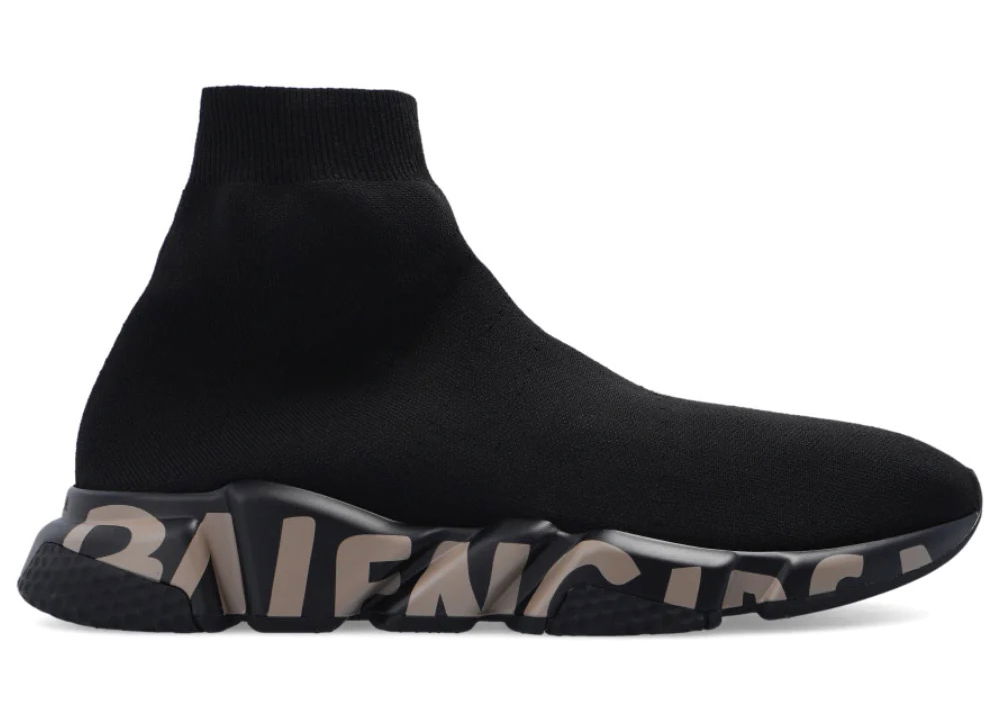 Tenisky a topánky Balenciaga Speed Graffiti Trainers "Black/Dark Beige" Čierna | 645334W2DB71910, 0