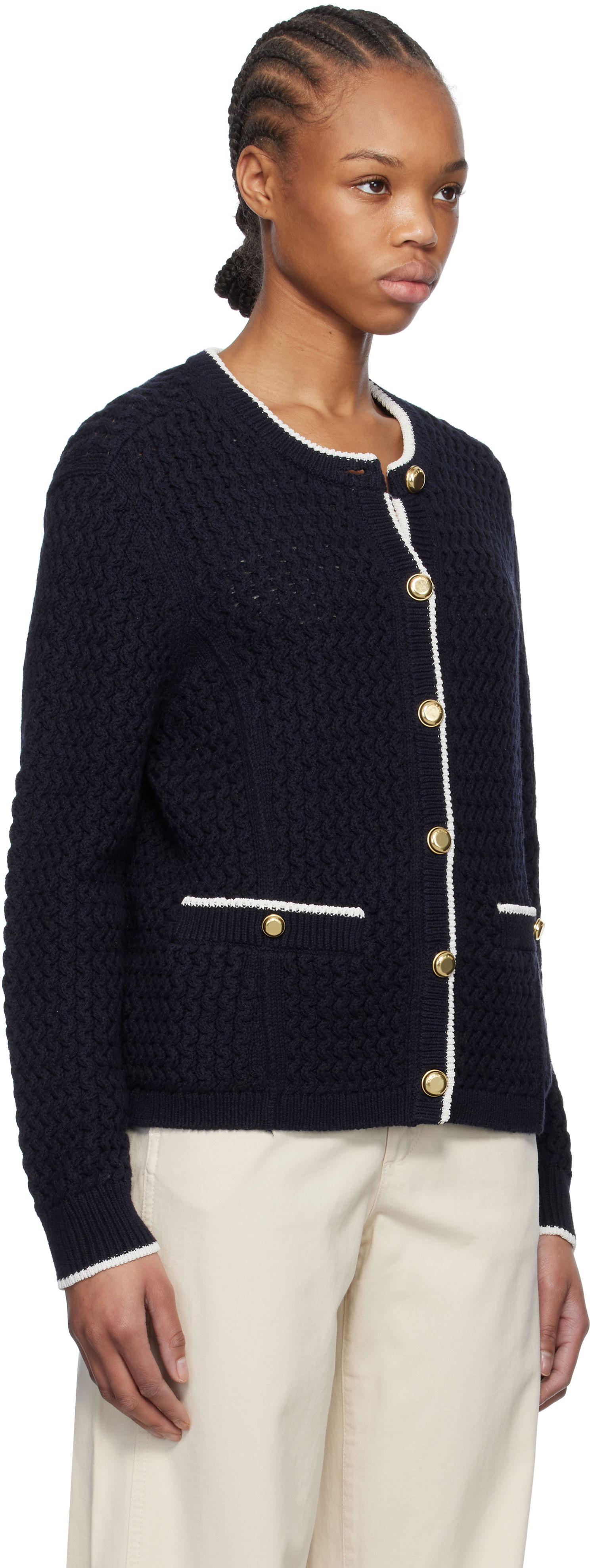 Sveter rag & bone Rag & Bone Daria Knit Cardigan Navy | WAS24P045SD45, 1