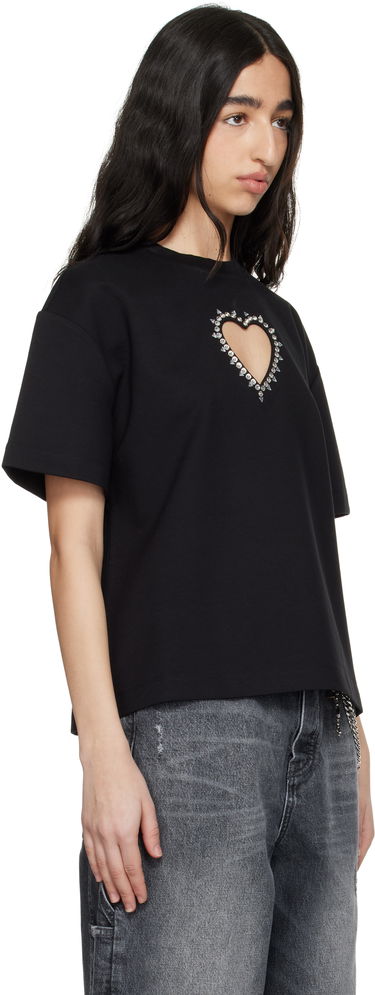 Tričko Area AREA Crystal Heart Cutout Relaxed T-Shirt Biela | 0000TS0026FA01, 4