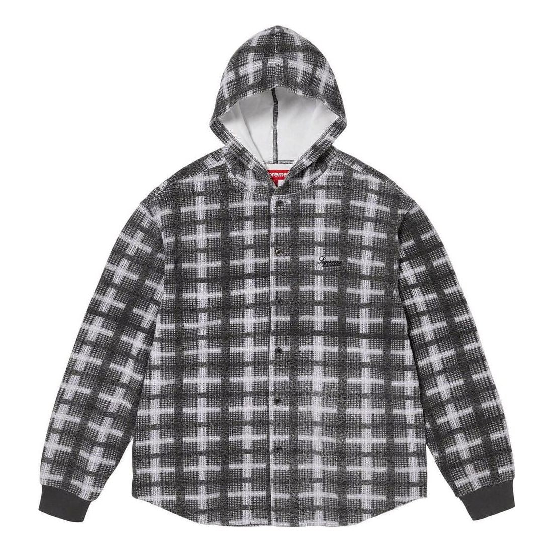 Košeľa Supreme Plaid Knit Hooded Shirt Jacket Čierna | SUP-FW23-224, 0
