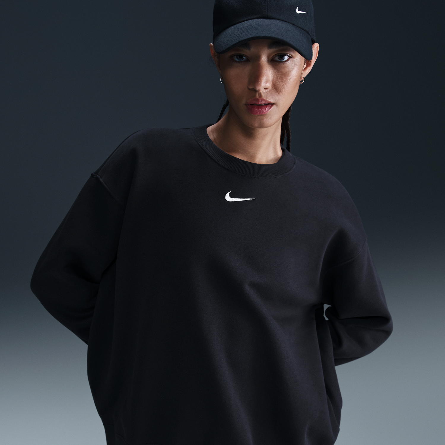 Sveter Nike Sportswear Phoenix Fleece Crewneck Sweatshirt Čierna | FZ4270-010, 0
