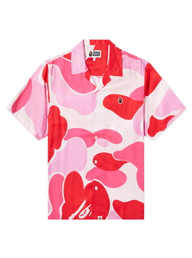 Košeľa BAPE ABC Camo Open Collar Shirt Pink Červená | 001SRJ201002I-PNK