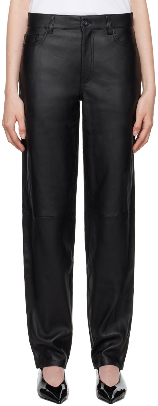 Nohavice TOTEME TOTEME Five-Pocket Leather Pants Čierna | 244-WRB0229-LE0083, 0