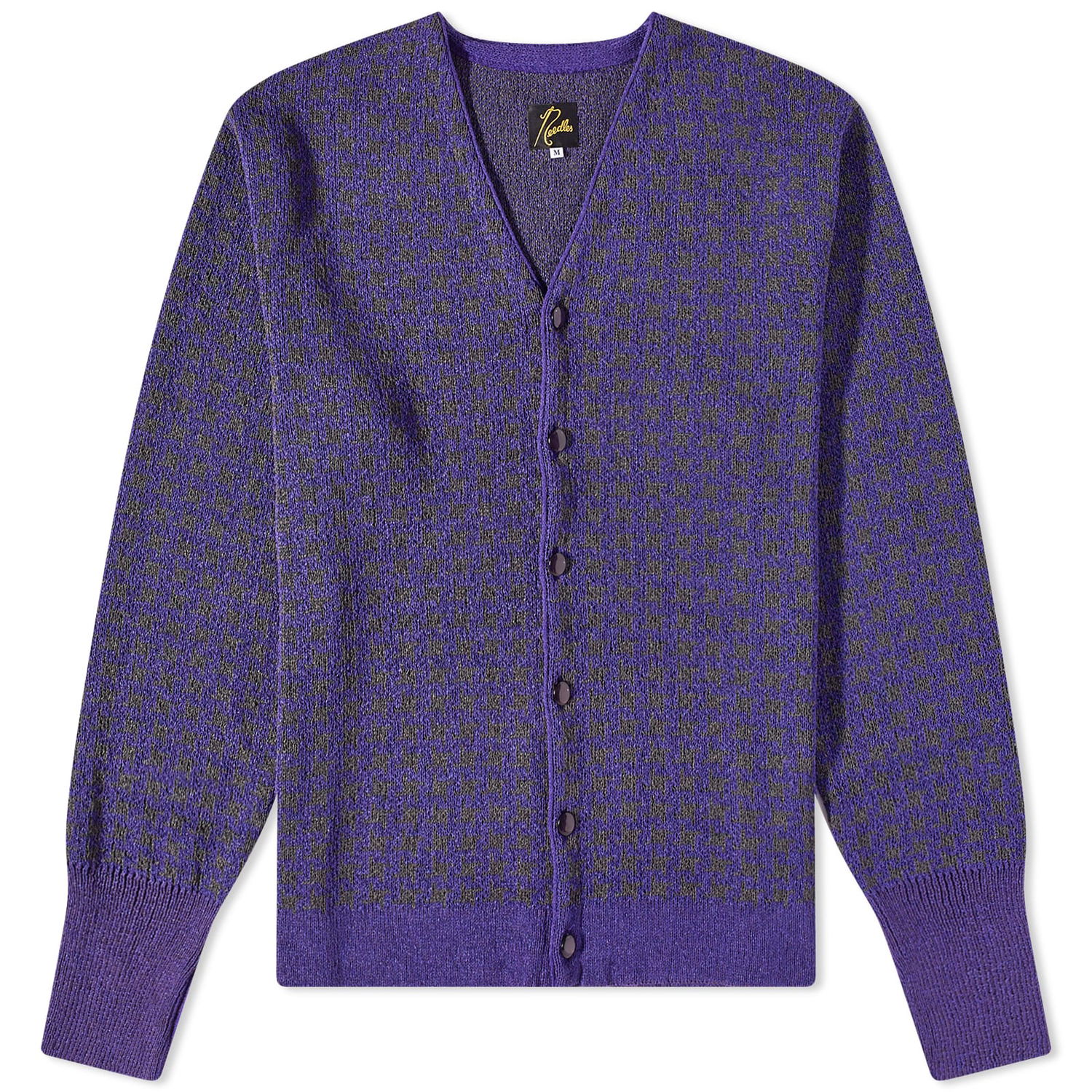 Sveter Needles Houndstooth Cardigan Fialová | MR322-B, 0