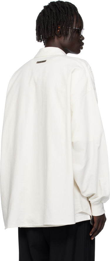 Košeľa Fear of God ESSENTIALS Long-Sleeve Oxford Shirt with Flap Pockets Biela | 186SP254424F, 2