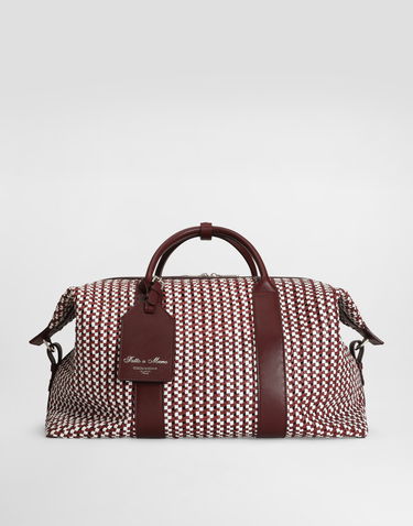 Cestovná taška Dolce & Gabbana Dolce & Gabbana Woven Leather Travel Bag Vínová | BM2498A9N798S666, 0