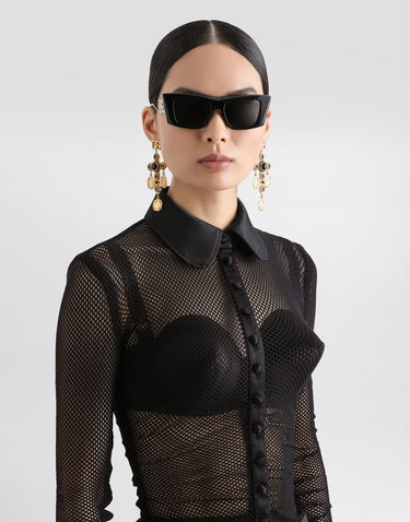 Košeľa Dolce & Gabbana Dolce & Gabbana Mesh Long Sleeve Shirt Jacket Čierna | F27EQTFLREPN0000, 3