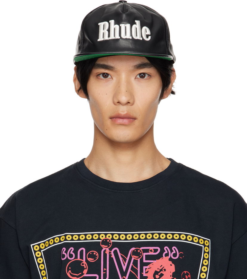 Šiltovka Rhude Rhude Logo Leather Cap Čierna | RHPF25HA01459