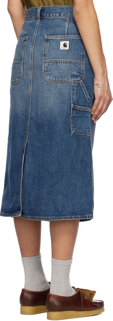 Sukňa Carhartt WIP Single Knee Denim Midi Skirt Modrá | I034224 014L, 2