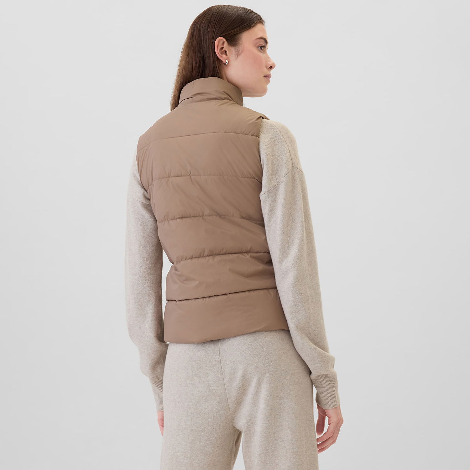 Vesta GAP Logo Puffer Vest Warm Golden Brown XS Béžová | 498413-00, 1