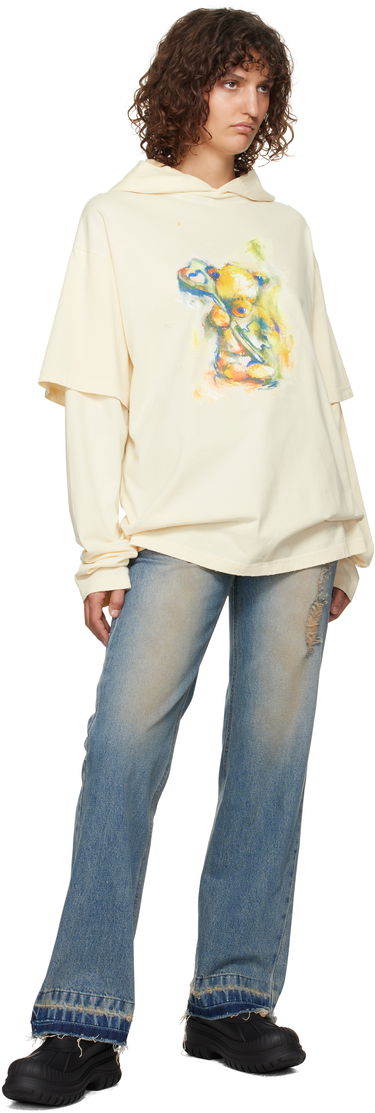 Džínsy We11done We11done Distressed High-Waisted Jeans Modrá | WD-DP3-24-323-W-BL, 3