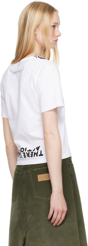 Tričko Maison Margiela MM6 Maison Margiela V-Neck SIDA Print T-Shirt Biela | S62GD0203 M20108, 2