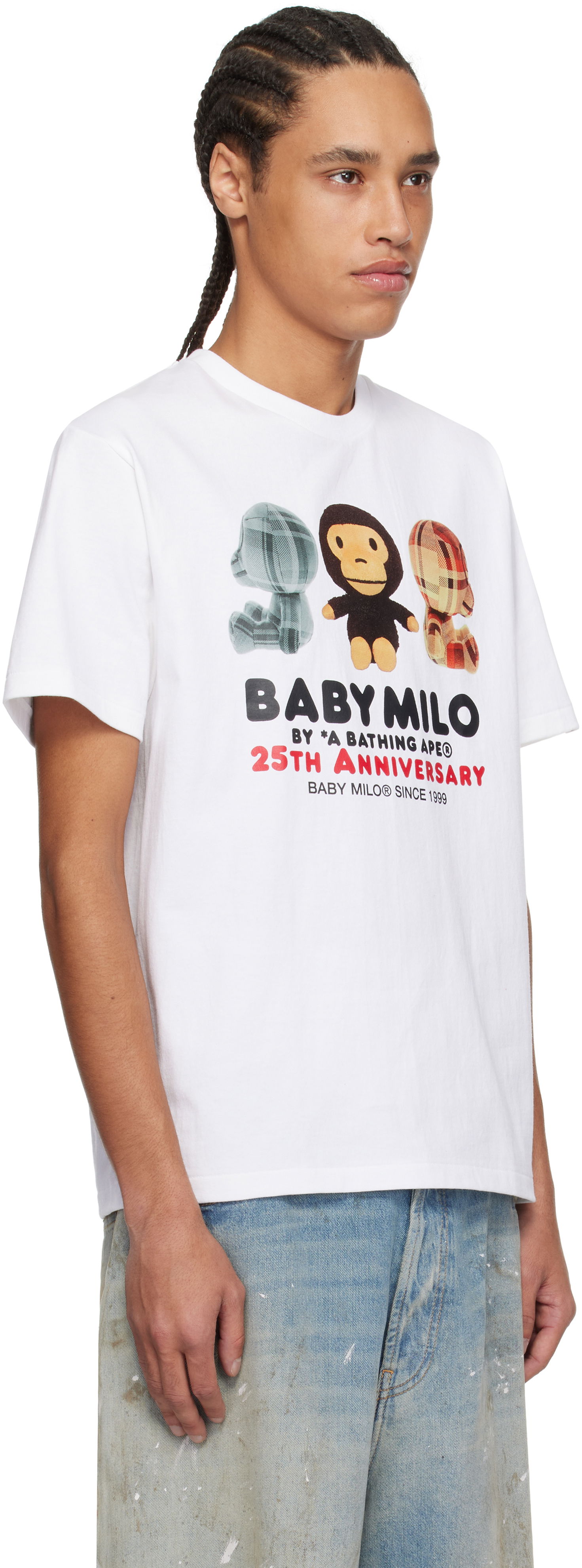 Tričko BAPE A Bathing Ape Baby Milo 25th Anniversary Plush Doll T-Shirt Biela | 002TEK701002F, 1