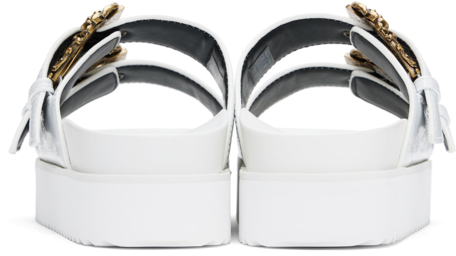 Tenisky a topánky Versace Versace Jeans Couture Baroque Buckle Arizona Flat Sandals Biela | E78VA3SM1_EZS539, 1