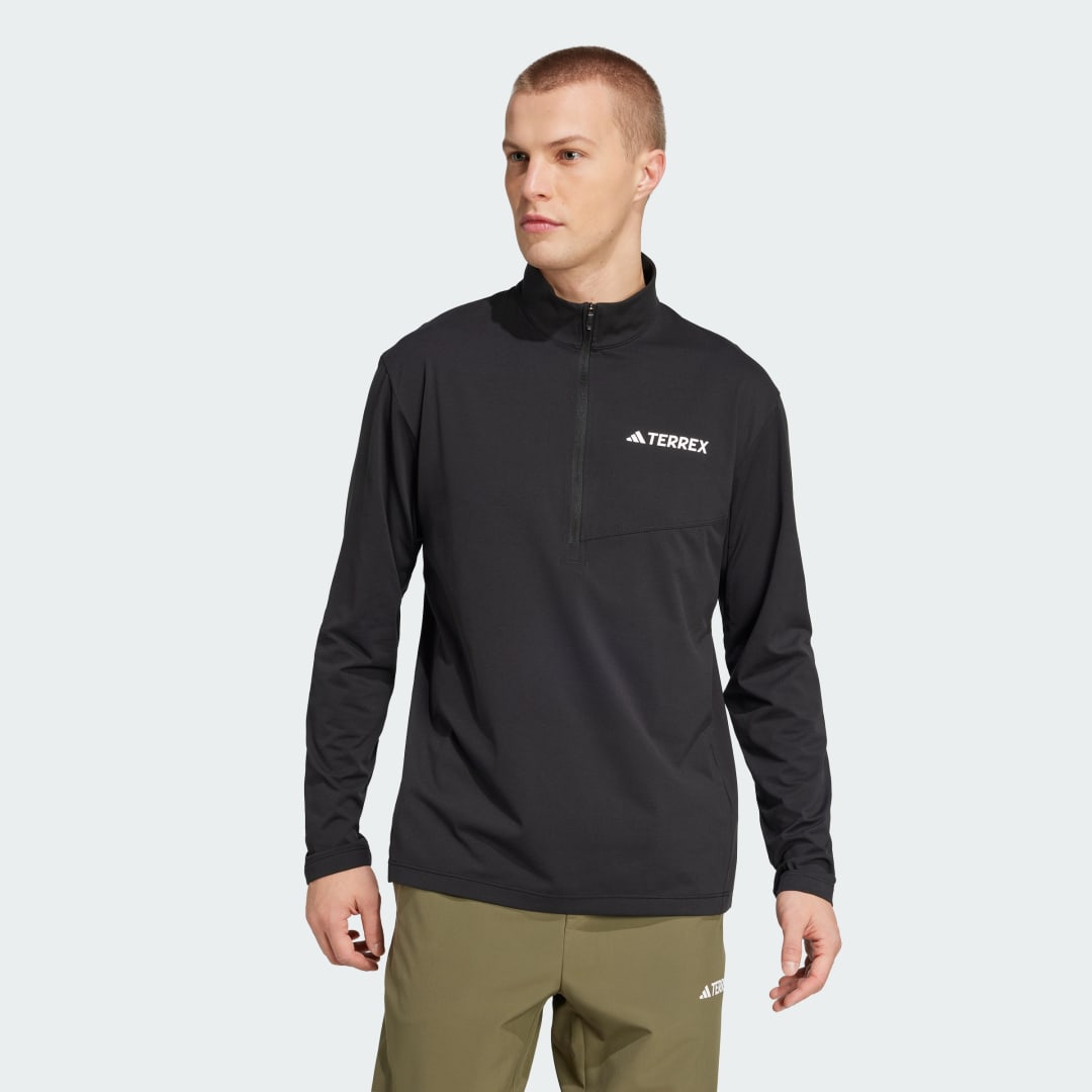 Mikina adidas Performance Terrex Multi Climacool 1/2 Zip Long Sleeve Top Čierna | JF4188, 0