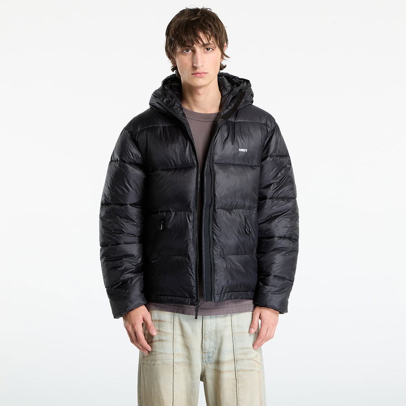 Prešívaná bunda OBEY Jacket Stratus Puffer Jacket Black Čierna | 121800600-BLK