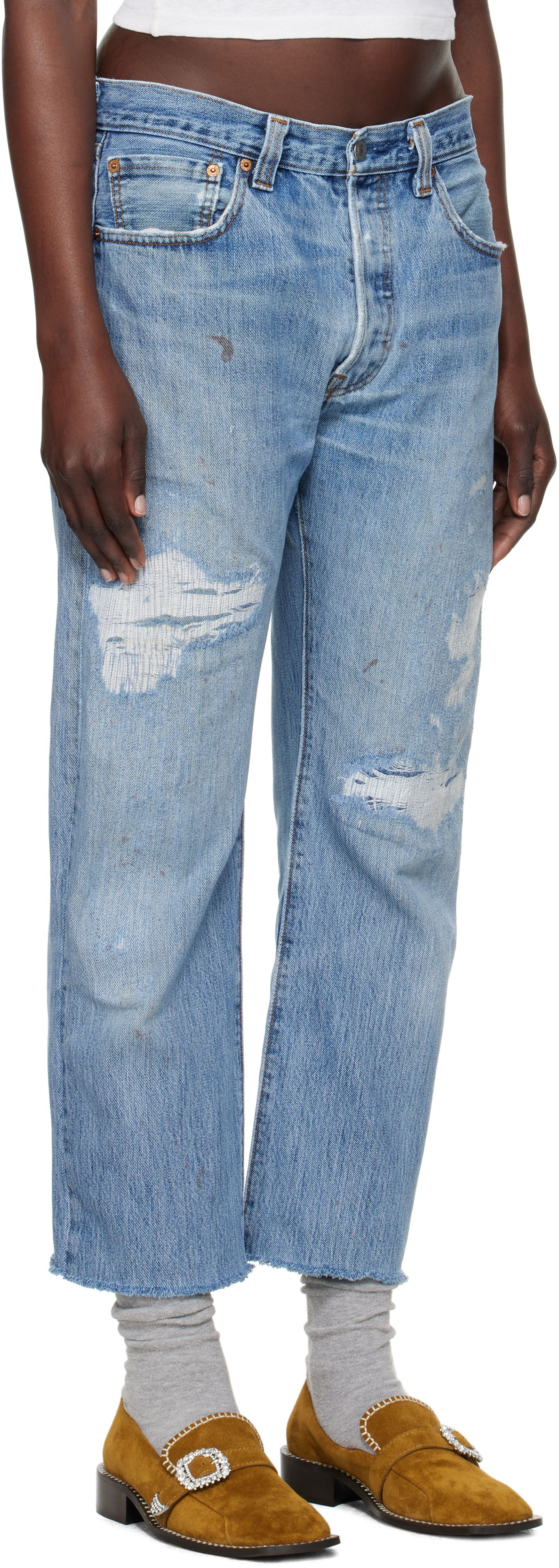 Džínsy RE/DONE Re/Done Levi's Edition Boyfriend Jeans Modrá | 1188BFJ, 1