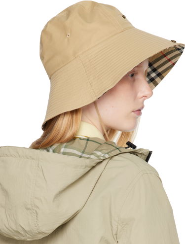 Klobúk Burberry Burberry Check Brim Gabardine Bucket Hat Béžová | 8112365, 2