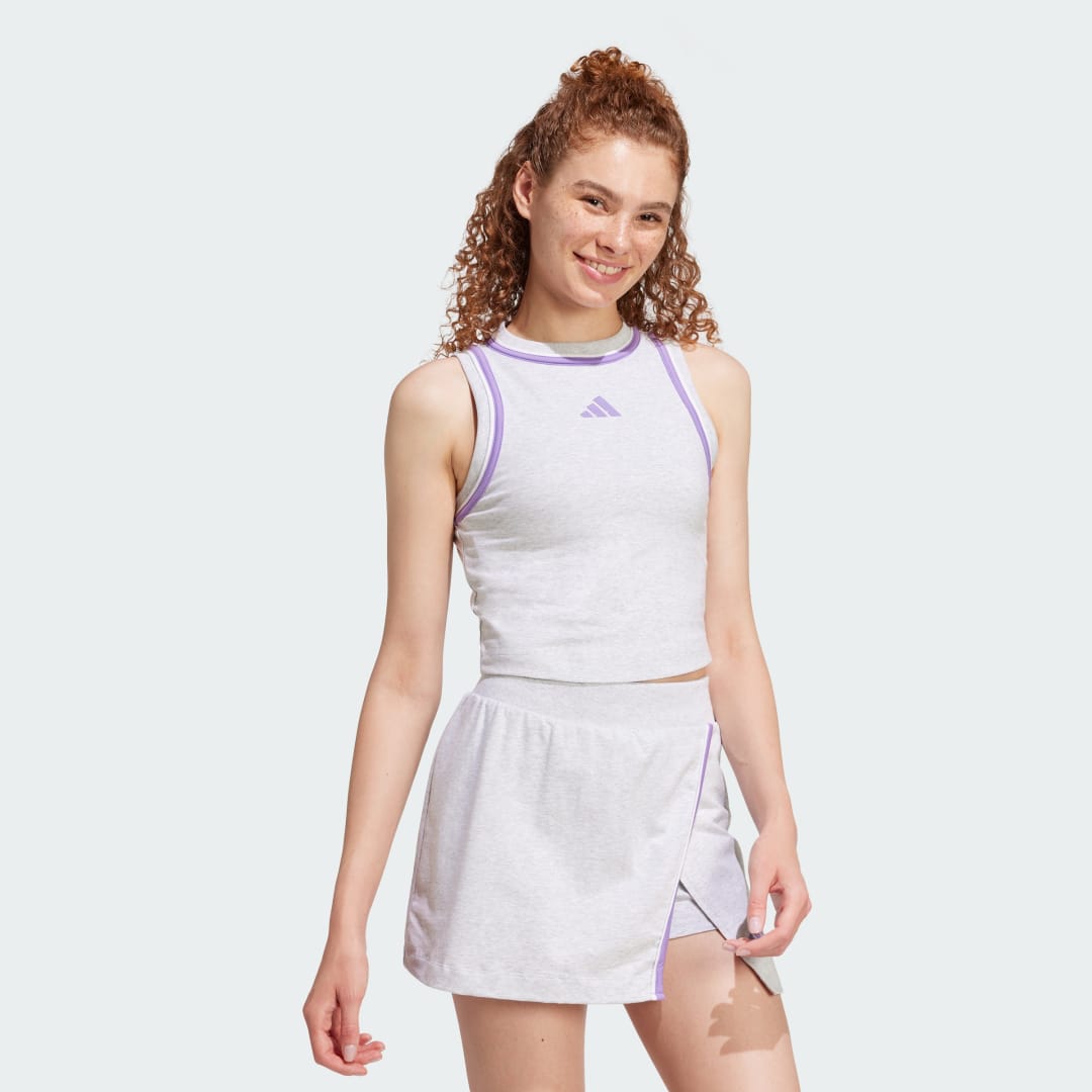 Tielko adidas Performance Cropped Cotton Tank Top Šedá | JN6988, 1