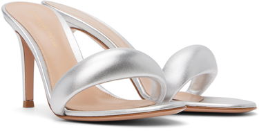 Tenisky a topánky Gianvito Rossi Bijoux 85 Leather Heeled Sandals Metalická | G18550-85RIC-NPS, 3