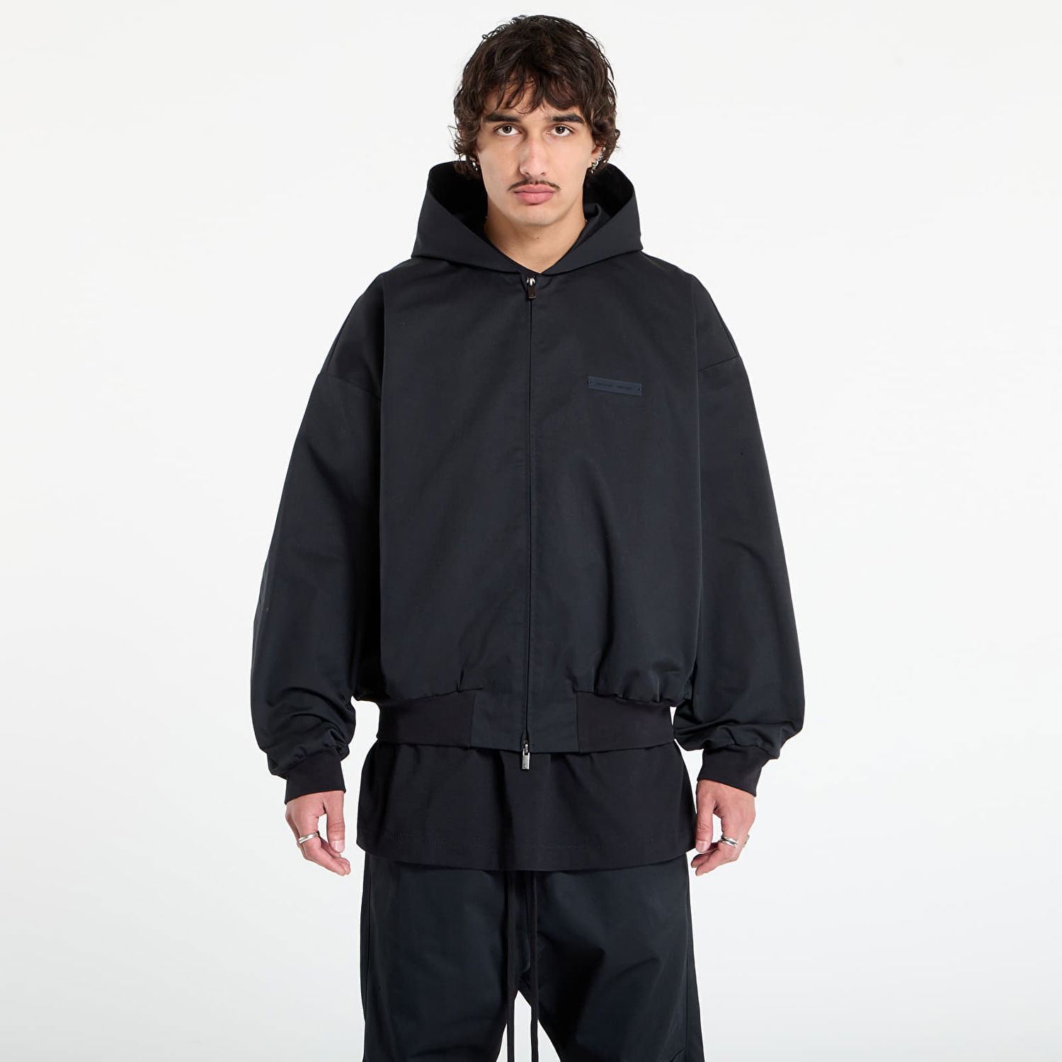 Mikina Fear of God Fear of God Essentials Poly Cotton Twill Hoodie Čierna | 202SP258020F-861, 0
