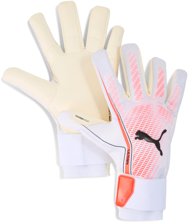 Športový doplnok Puma ULTRA Ultimate Hybrid Goalkeeper Gloves with Thumbwrap and 4mm Super Soft Latex Biela | 041948-06, 0