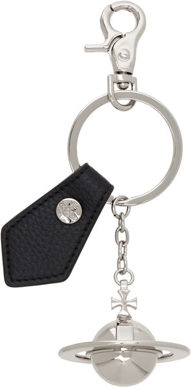 Kľúčenka Vivienne Westwood Black & Silver 3D Orb Keychain Čierna | 8203011LU-OM0014-, 2