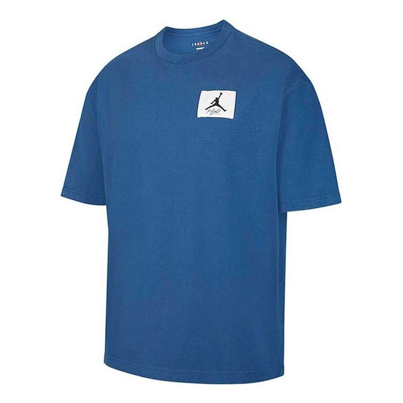 Tričko Jordan Air Jordan Logo Label Loose T-Shirt Modrá | DZ0605-486