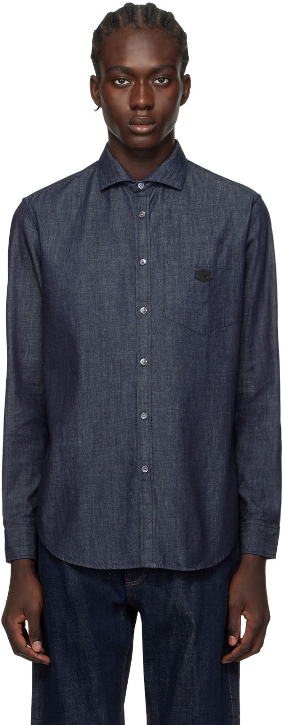 Košeľa Emporio Armani Lightweight Denim Shirt "Indigo" Navy | 8N1CD8 1D0EZ, 0