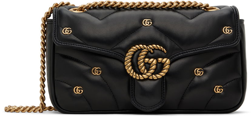 Taška cez rameno Gucci Small GG Marmont Shoulder Bag Čierna | 443497 AACPG