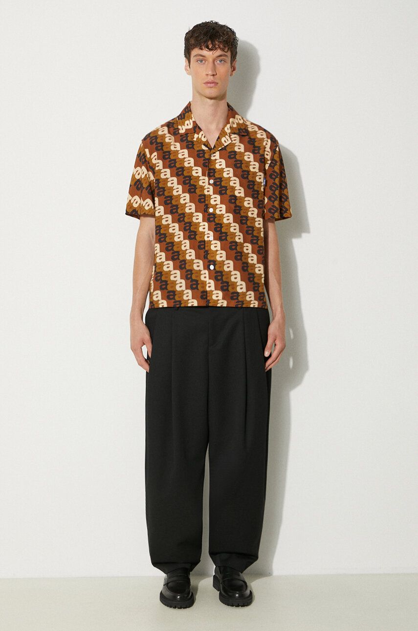 Košeľa Awake NY Awake NY A Print Camp Relaxed Shirt Hnedá | SP24.TP005, 1