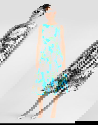Šaty Dolce & Gabbana Dolce & Gabbana Gardenia Print Babydoll Dress Modrá | F6JHVTHS5TJHC5JB, 1