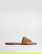 Dolce & Gabbana Calfskin Flat Slides with Gold Hardware