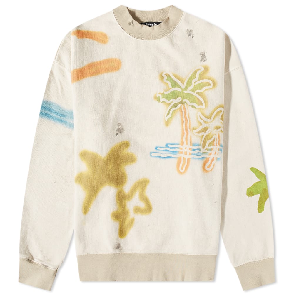 Mikina Palm Angels Neon Palm Crew Sweat Béžová | PMBA065S23FLE0050384, 0