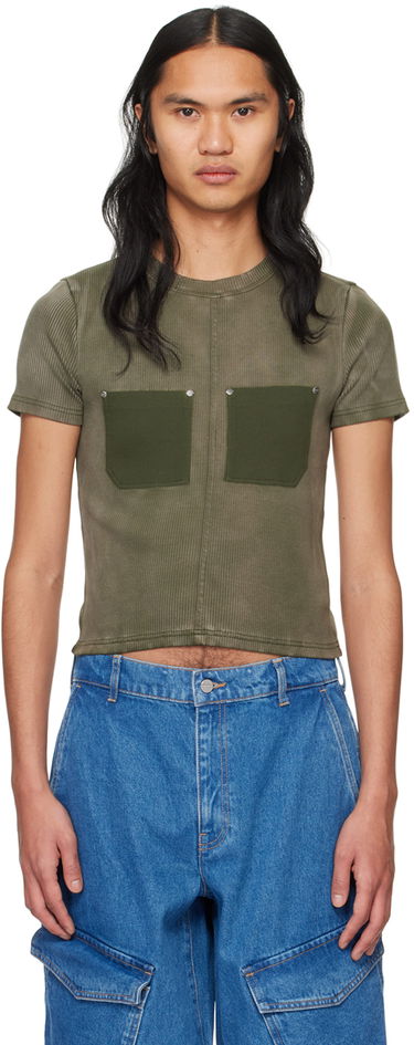 Tričko Dion Lee Sprayed Shrunken Rivet T-Shirt Zelené | C3168PS24, 0