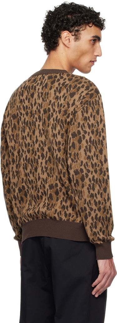 Sveter WACKO MARIA WACKO MARIA Leopard Jacquard Knit Sweater Hnedá | 25SSE-WMK-KN05, 2