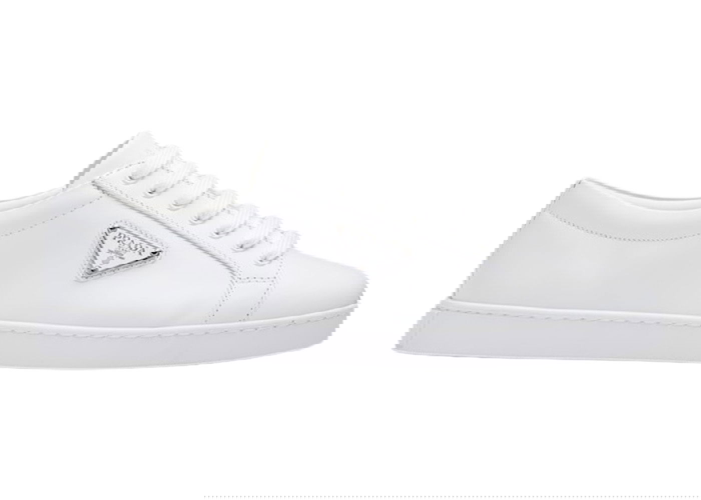 Tenisky a topánky Prada Brushed Sneakers Leather Biela | 2EE376_3F0E_F0009, 0