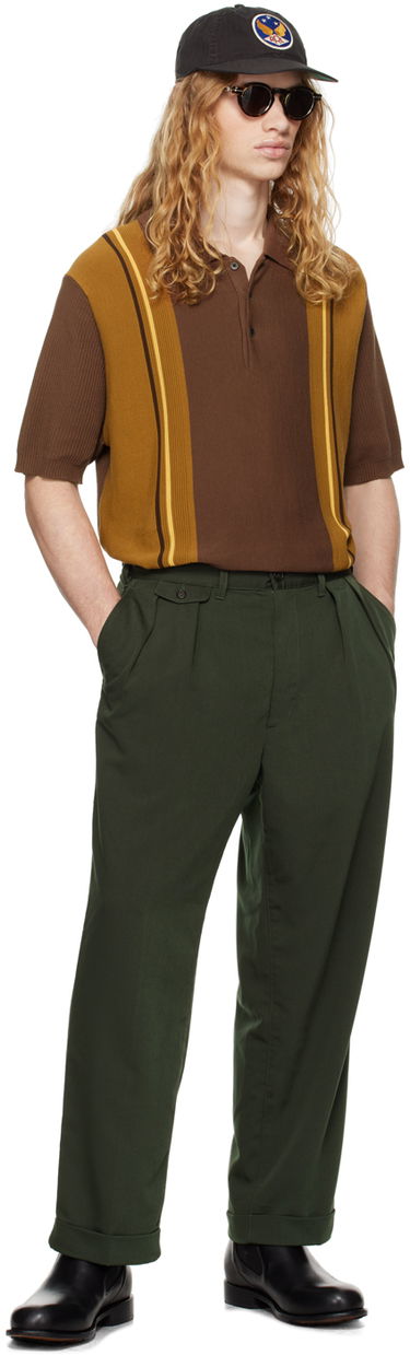 Nohavice BEAMS BEAMS PLUS 2 Pleats Trousers Zelené | 3823-0094-791, 3