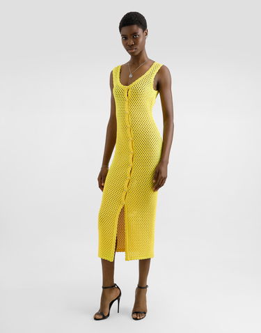 Šaty Dolce & Gabbana Dolce & Gabbana Crochet Knit Maxi Dress Žltá | FXS37TJFMLTA3852, 1